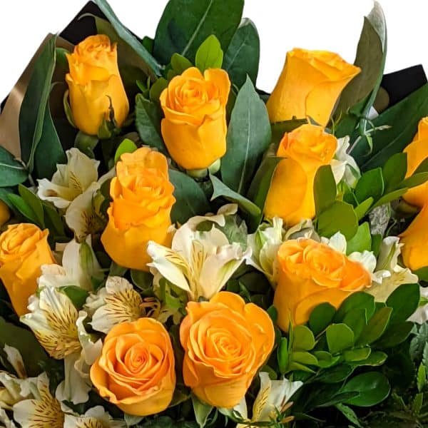 Ramo de 12 rosas amarillas - Imagen 2
